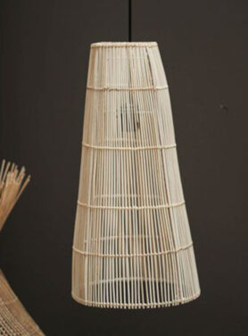 Rotan hanglamp lang naturel