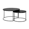 Richmond Zwarte Ronde Salontafel Bolder Set
