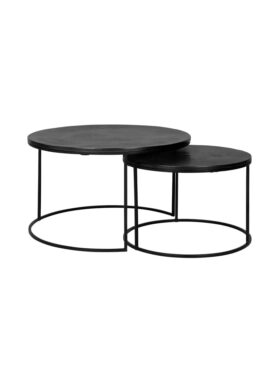 Richmond Zwarte Ronde Salontafel Bolder Set