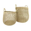 Rieten mand met hengsels naturel