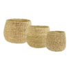 Rieten mand set van 3