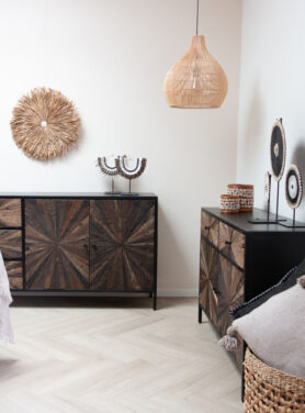 Rotan Hanglamp Naturel Kleur In Hout Interieur