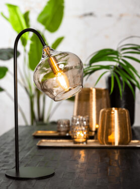 Tafellamp zwart glas