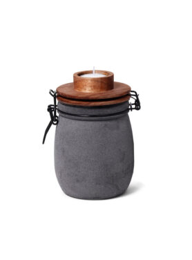 Theelichthouder weckpot grijs