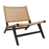 Rotan Loungestoel Bali Zwart Naturel