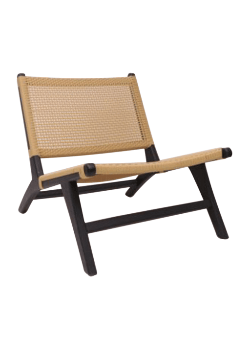 Rotan Loungestoel Bali Zwart Naturel