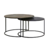 ronde salontafel antiek koper en brons