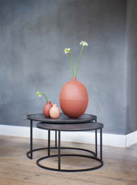 Salontafel rond brons en koper