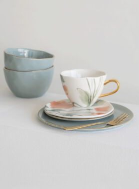 Good Morning Cup En Plate Spring Flowers