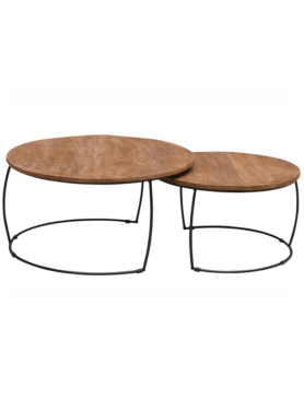 houten salontafel rond Brixx 11344