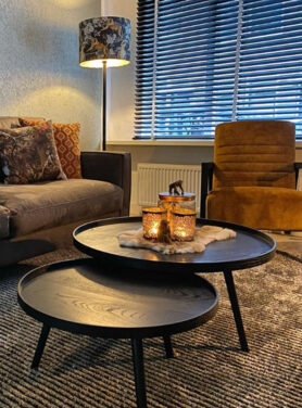 ronde zwarte salontafels mesu