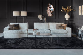 Bank Beige Met Rond Liggedeelte En Tussenstuk