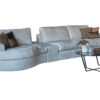 Bank Met Rond Liggedeelte Beige Stof