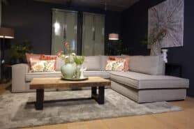 Grijze Hoekbank Blok Kussens Berlin