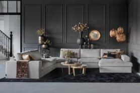 Grijze Leefhoek Met Open Hoek Groot