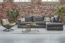 Hoekbank Annabelle Velvet Donker Grijs