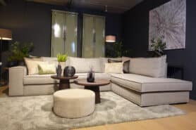 Hoekbank Grijs Blok Stof