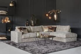 Hoekbank Liggedeelte Ottoman Groffe Stof Grote Bank