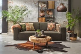 Rechte Bank Dikke Armleuning Donker Groen Leger