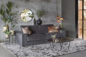 Rechte Bank Rib Stof Donker Grijs