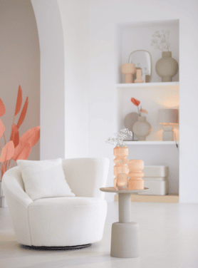 Bijzettafel Milaki Beige Met Dienblad Hoog Sfeer