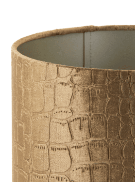 Lampen Kap Cilinder Praya Bruin Met Slangen Print Goud Dichtbij