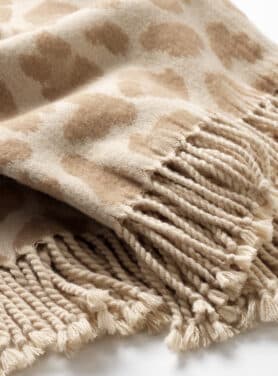 Plaid beige luipaard print Franjes