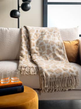 Plaid Luipaard Print Met Franjes