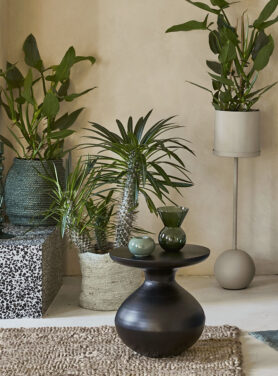 Bijzettafel rond zwart