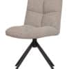 Eetkamerstoel Bouclé Beige Zwarte Poot