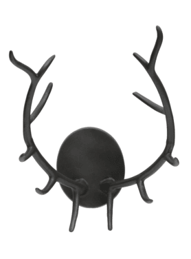 Gewei Antler Mat Zwart Metaal 12 Haken