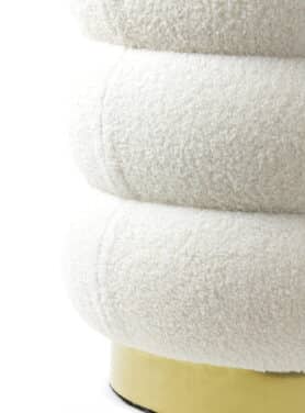 Teddy Stof Poef Wit Ovaal