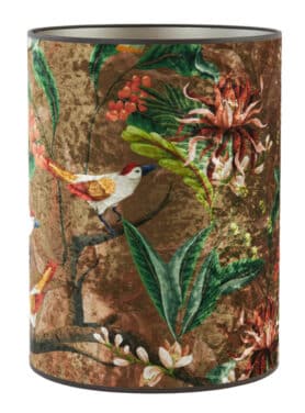 Velvet Lampenkap Met Vogels Bruin