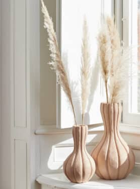 Beige Vaas Organisch Kunststof