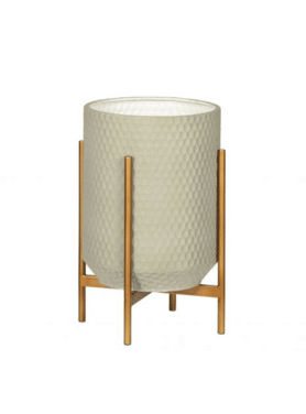 Bloempot Grijs Gouden Poten Relief