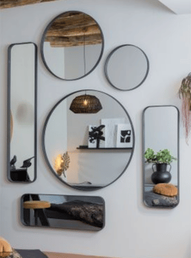 Spiegel Doutzen Sfeer Cirkels Metaal Zwart