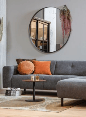 Spiegel Doutzen Sfeer Cirkels Metaal Zwart Black