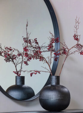 Zwarte Spiegel Rond Met Metalen Rand