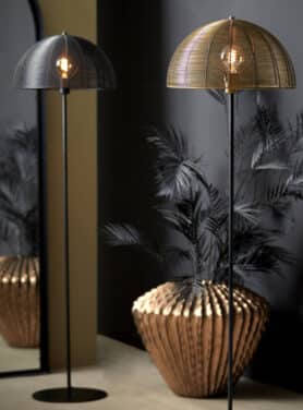 Zwarte En Gouden Vloerlampen Van Metaaldraad