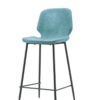 Barkruk Hoog Seashell Blauw Metalen Onderkant