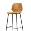 Barkruk Hoog Seashell Cognac Metalen Onderkant
