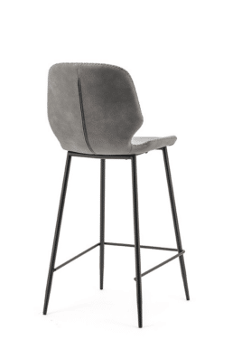 Barkruk Hoog Seashell Grijs Metalen Onderkant Achter