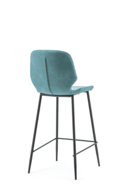 Barkruk Laag Seashell Blauw Metalen Onderkant Achter