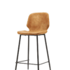 Barkruk Laag Seashell Cognac Metalen Onderkant