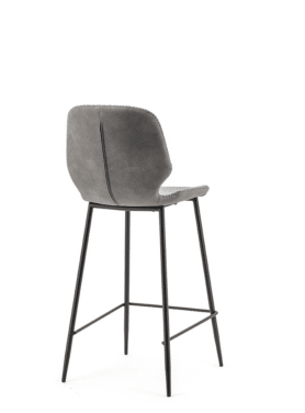 Barkruk Laag Seashell Grijs Metalen Onderkant Achter