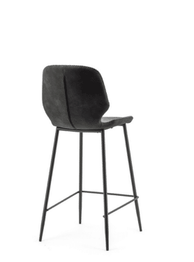 Barkruk Laag Seashell Zwart Metalen Onderkant Achter