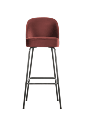 Barkruk Vogue 80cm Fluweel Chestnut Metaal Onderstel Recht