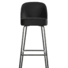 Barkruk Vogue 80cm Fluweel Zwart Metaal Onderstel Recht