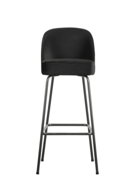 Barkruk Vogue 80cm Fluweel Zwart Metaal Onderstel Recht