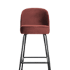 Barkruk Vogue Fluweel Chestnut Metalen Onderstel Kruk